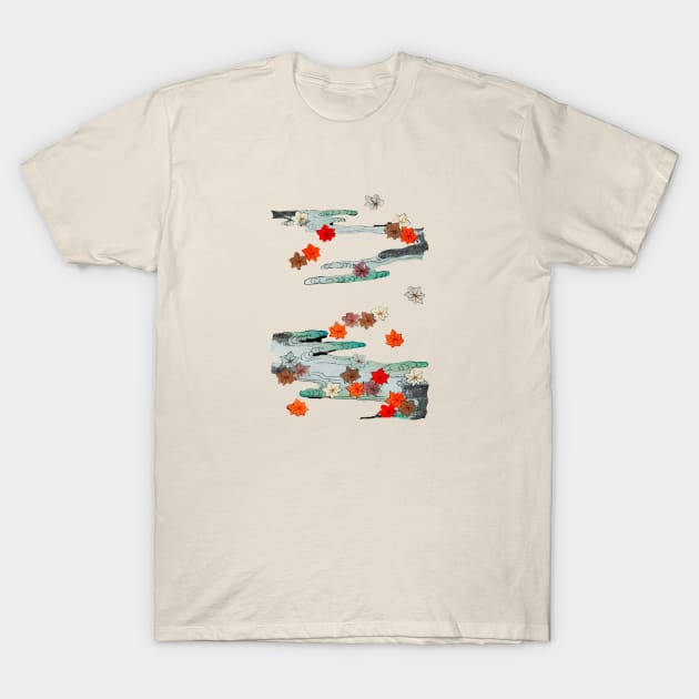 Vintage Japanese Flower and Water Art T-Shirt by spiffy_design